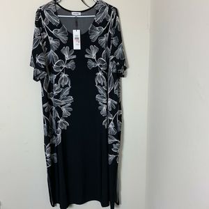 calvin klein black floral dress
